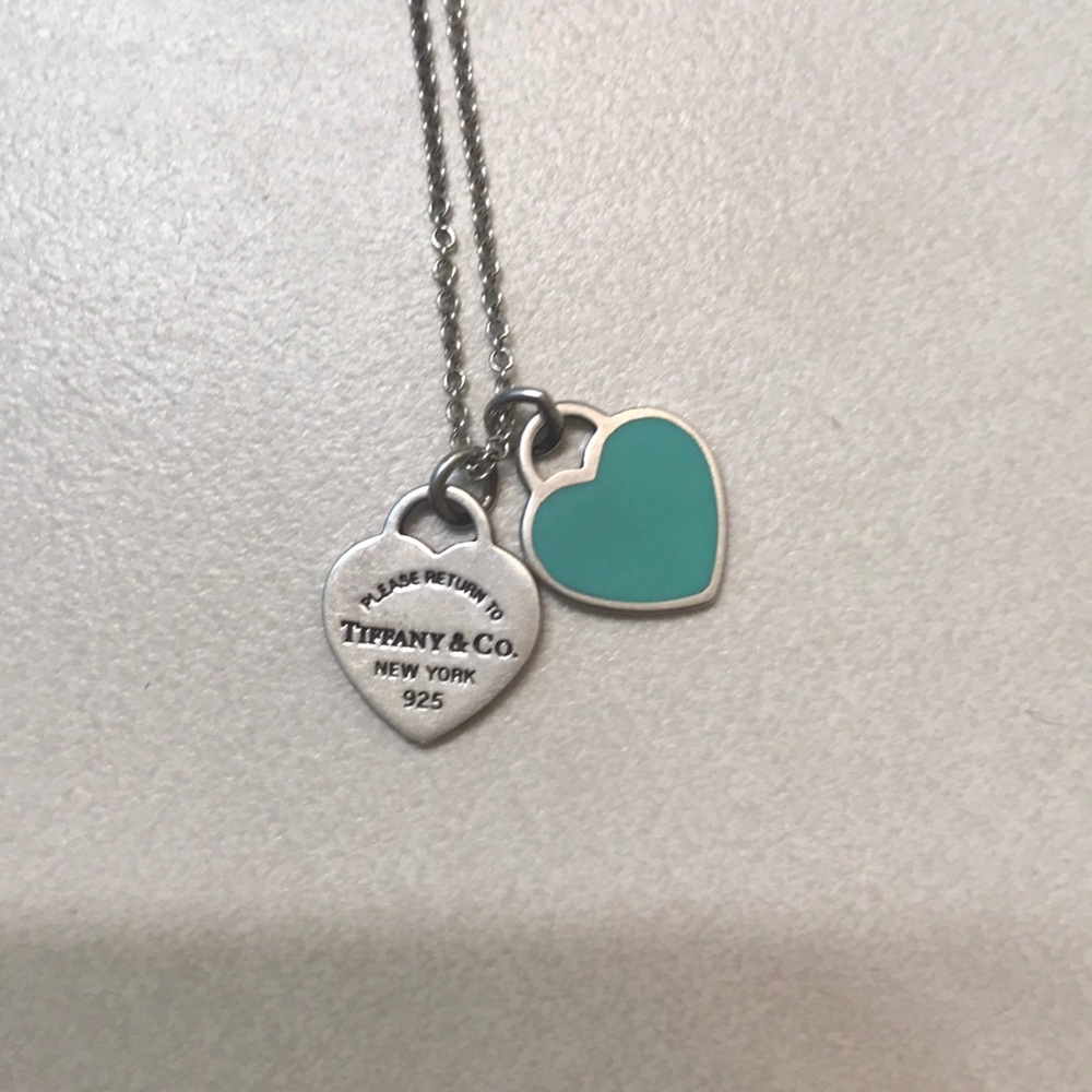 Tiffany & Co silver chain... with two hearts